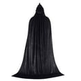 thumbnail image 5 of Rohuuque Women's and Men's Hooded Cloak Unisex Velvet Full Length Hooded Robe Gothic Medieval Cloak Long Cape Solid Color Cloak Gray, 5 of 6