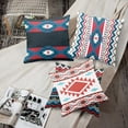 thumbnail image 5 of Set of 4 Ethnic Tribal Throw Pillow Covers Blue Pink Abstract Geometric Ikat Aztec Decorative Pillow Cases Home Decor Standard Square 18x18 Inches Pillowcases, 5 of 6
