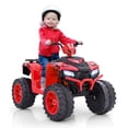 thumbnail image 1 of Gymax Kids Ride-On ATV 24V Battery Powered Electric Vehicle w/ Wireless Connection Music Radio LED Lights Red, 1 of 10