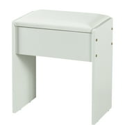 JBLCC Vanity Chair, Upholstered Seat Vanity Stool for Bedroom Vanity Desk, White