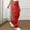 #Red, variant on DPTALR Women's Solid Color Elastic Waist Casual Pocket Full-Length Pants,Army Green,Size XL