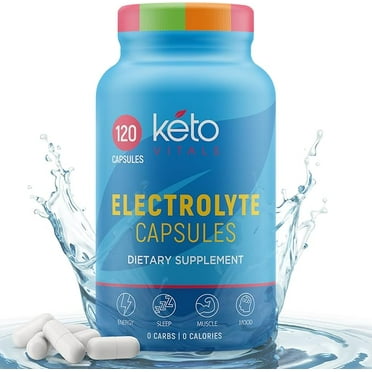 Keto Vitals Keto Electrolyte Capsules for Hydration, Sleep, Energy, Muscle Function 120 Count
