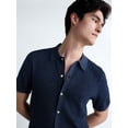 thumbnail image 4 of Free Assembly Men's Button Front Marled Sweater with Short Sleeves, Sizes S-3XL, 4 of 6