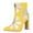 Yellow, variant on FSJ Women Cute Pointed Closed Toe Daisy Ankle Boots Chunky High Heel Side Zipper Flower Wedding Booties Bridal Dress Shoes Size 8 Yellow