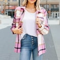 thumbnail image 5 of KZKR Women's Coats Plaid Jacket Long Sleeve Button Down Chest Pocketed Shirts Coats Shacket, 5 of 5