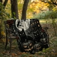 thumbnail image 3 of Gothic Halloween Blanket with Black Cats & Pumpkins, Plush Throw, Dark Moon Decor, Spooky October Vibes, Halloween blanket Gift, Cozy Throw Blanket, 3 of 4