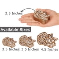 thumbnail image 2 of IBA Indianbeautifulart Textile Printing Block Floral Hand Carved Wooden Stamp Wood Block Printing Textile Stamp For Fabric / Pottery Blocks- 2.5 Inches, 2 of 7