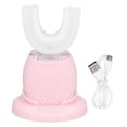 thumbnail image 1 of Cepillo de dientes ultrasónico automático blanqueador de 360° en forma de U, cepillo de dientes eléctrico ultrasónico para blanquear los dientes, rosa, 1 of 14