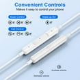 thumbnail image 4 of USB C Headphones Wired,1Pack Type C Wired Earphones USBC Wired Earbuds Noise Cancelling Ear Buds w/ Mic Microphone Remote Control Type C Headphone Compatible with Samsung Android iPad, 4 of 7
