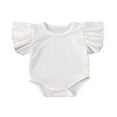 thumbnail image 1 of Newborn Baby Girl Basic Ruffle Sleeve Romper Clothes, 1 of 6