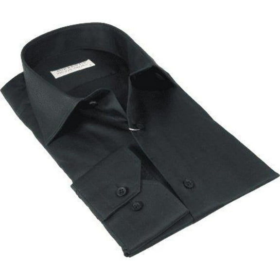 Mens 100% Italian Sheen Cotton Shirt High Quality SORRENTO Turkey 1131 Black