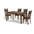 thumbnail image 4 of New Classic Gia 60" 5-Piece Rectangular Wood Dining Set with 4 Chairs in Brown, 4 of 14