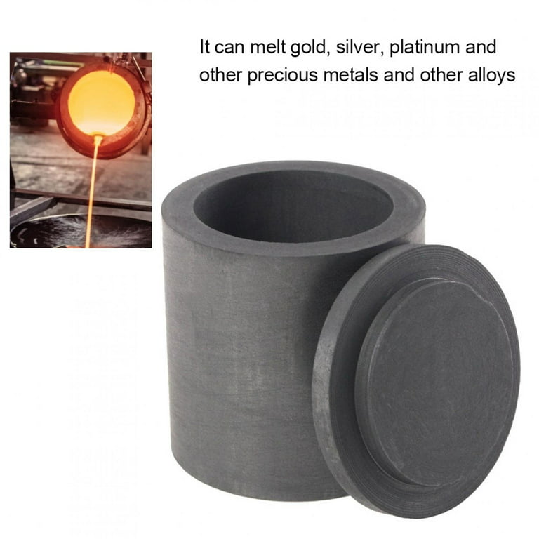 Melting Metal Crucible Small Melting Furnace Crucible Graphite Crucible for Home Laboratory, Adult Unisex, Size: 14x12x12CM