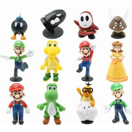 12 Pcs Mini Mario Toys - Mario Toys Action Figures, Mario Brothers Figures Collection Playset, 1.2 "- 2.4" Tall