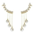 thumbnail image 2 of Pendientes de perlas Pendientes de circón de de Hugo Pendientes largos con borlas, 2 of 8