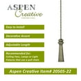thumbnail image 3 of Aspen Creative 20505-22, 12" Plated Bronze Finish Metal Knob with Pull Chain, 2 Pack, 3 of 8