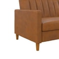 DHP Celine Sectional Futon and Couch with Storage, Camel Faux Leather