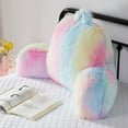 thumbnail image 2 of Reading Pillow for Bed - Faux Fur Backrest Pillow with Arms, Reading & Bed Rest Pillows Rainbow Colors, Fluffy Sit Up Pillow, Study Pillow for Kid, Tween, Teens & Adult Girls, 2 of 17