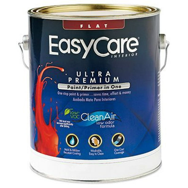 True Value Mfg EZF49GL Interior Latex Paint & Primer, Black Flat, 1