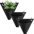 thumbnail image 1 of Bolsa para Plantas de Pared de jardín de 1 Pieza, Bolsillo para Plantar Vertical, Bolsa para Plantar Colgante, diseño Triangular para Exteriores, Interiores, hogar, decoración, Patio (Negro) 8, 1 of 5