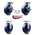 thumbnail image 2 of 8 Inch Solid Poly Caster Set 2 Brakes/Swivel Locks and 2 Rigid Service Caster, 2 of 2