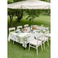 thumbnail image 3 of Outdoor Tablecloth with Umbrella Hole and Zipper, Green Leaves Rectangle Table Cloth 60x84 Inch Waterproof Tablecloth, Summer Botanical Farmhouse Watercolor Leaf Picnic Table Cover for Patio Camping, 3 of 7