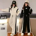 thumbnail image 3 of Nuevo traje deportivo de primavera para niños, sudadera holgada, pantalones holgados con estilo para mujeres y niños, conjunto de 2 piezas para niños medianos y grandes, 3 of 5