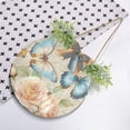 thumbnail image 4 of Butterfly and Flowers Vintage Front Door Porch Decoration Hanging Sign with Artificial Green Plants and Bow for Home Outdoor Indoor, 4 of 7