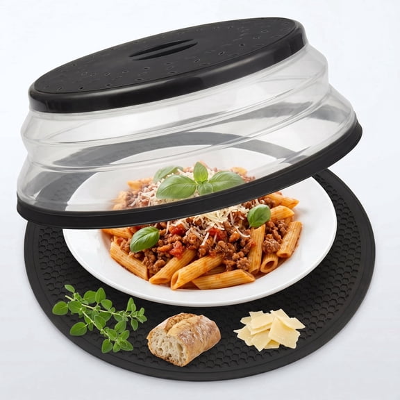 Microwave Splatter Cover, Collapsible food and plate guard featuring a functional steam vent, durable dishwasher-safe design for daily kitchen heating and cooking (1-Pack)