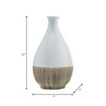 thumbnail image 2 of Sagebrook Home Ceramic 11"h 2-tone Teardrop Vase, Creme/White, 2 of 7