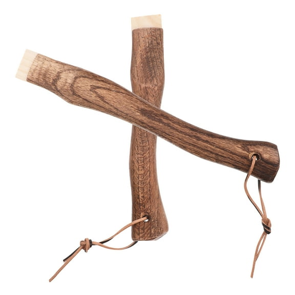 Masteelf 2Pcs Short Curved Wood Handle for Axe and Hatchet Ideal Replacement Handle with Hanging Hole Solid Wooden Handle