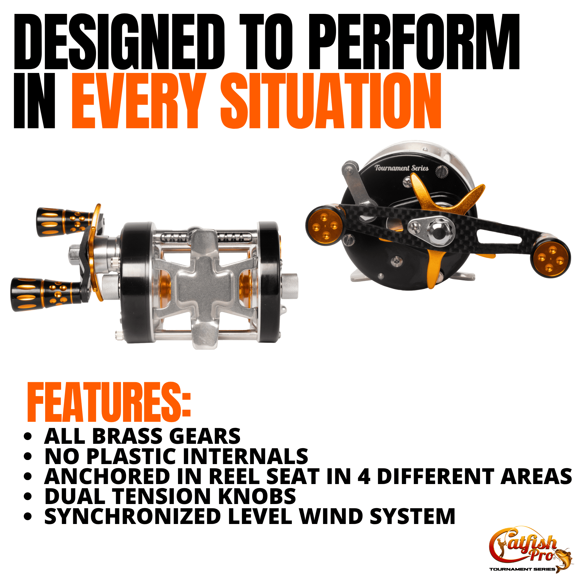 Catfish Pro Tournament Series 600 CTS 6+1 Bearing Baitcast Fishing Reel 5.3:1 Gear Ratio