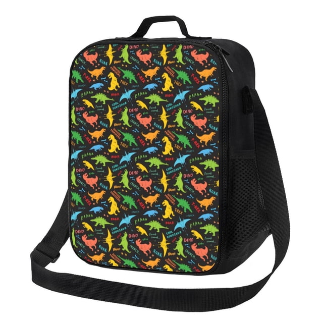 Balery Cartoon Dino Caja de Almuerzo y Bolsa de Almuerzo para Hombres y Mujeres, Bolsa de Almuerzo Reutilizable con Gran Capacidad, Bolsa de Almuerzo Aislada