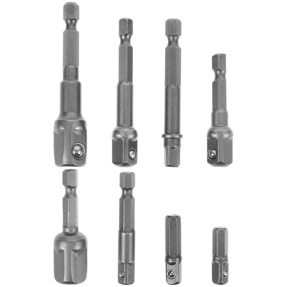 WHAMVOX Square Socket Adapter Bit Set for Installing with Drive Steel Shank and Silver Finish 1/2" 3/8" 1/4"