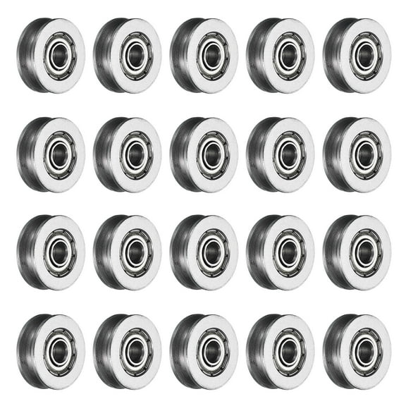 20 Packs V623ZZ V Groove Guide Pulley Bearing 3x12x4mm Carbon Steel Rail Ball Bearings Wheel