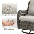 thumbnail image 6 of Opohoro 2-Piece Wicker Rattan Swivel Rocking Glider Chairs with Cushions for Patio, Porch, Backyard, 6 of 10
