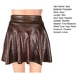 thumbnail image 7 of sunsanly Women Mini Skirt Loose Hem Solid Color High Waist Hidden Zipper Breathable Dress-up Faux Leather Pleated Summer Skirt Women Clothes, 7 of 7
