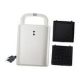 thumbnail image 2 of Máquina eléctrica para hacer gofres y queso con 2 placas, práctica y portátil, para hacer sándwiches y pizzas, para apartamentos de hotel Blanco, 2 of 9