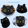 thumbnail image 4 of Almohada de felpa de gato negro de 35cm, lindo gatito de peluche, almohada para dormir, tapicería para niñas y niños, 1 pieza JM, 4 of 6
