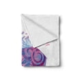 thumbnail image 2 of Bear Soft Flannel Fleece Throw Blanket, Abstract Silhouette with Swirls Color Splashes Fantasy Display, Cozy Plush for Indoor and Outdoor Use, 70" x 90", Pale Pink Blue Purple, by Ambesonne, 2 of 6