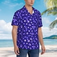 thumbnail image 5 of Balery Beautiful Purple Snowflakes Print Men's Hawaiian Shirts Short Sleeve Beach Shirt Relaxed Fit Vacation Button Down Shirts-X-Large, 5 of 9