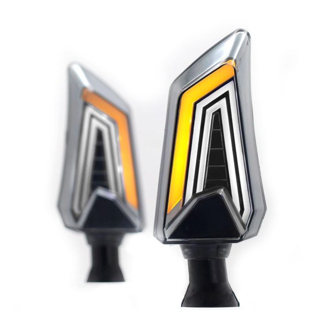 Direccionales Para Moto Rasen Led Secuencial Tipo Machete Universal amarillo
