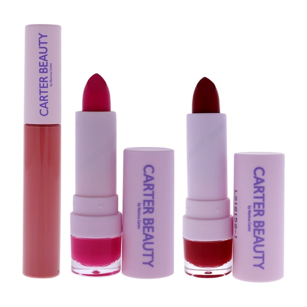 Kit de 3 labiales mate aterciopelados Carter Beauty Word of Mouth y Free Speech 0.26 oz y 0.16 oz