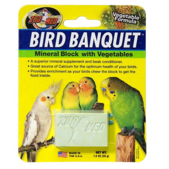 Zoo Med Bird Banquet Mineral Block with Vegetables [Food & Treats] 12 count