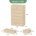 thumbnail image 2 of Garvee Commode à 7 Tiroirs, 47 Pouces de Hauteur avec Grand Espace de Rangement, Organisateur de Commode Moderne, Couleur Bois, 2 of 6