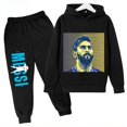 thumbnail image 3 of Conjunto de sudadera con capucha para niños de primavera, conjunto deportivo de 2 piezas, sudadera y pantalones, ropa para niños y niñas con estampado de Messi, ropa para bebés, 3 of 5