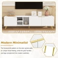 thumbnail image 6 of Harper & Bright Designs Minimalist Geometric TV Stand for 80 inch TV, Wood TV Storage Cabinet with Gold Legs, Entertainment Center Media for Living Room, White, 6 of 18