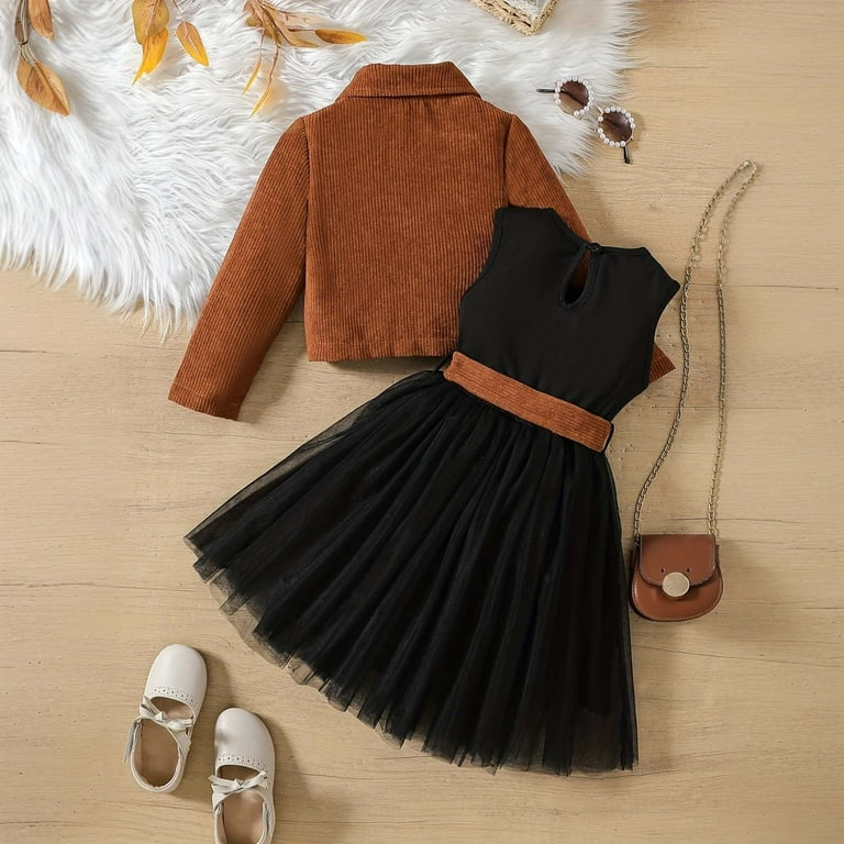 MEZZALL Girls Corduroy Dress Set Brown Long Sleeve Tops Vest Skirt Children Two Piece Outfits Sets Cozy, 3-4 Y - Walmart.com MEZZALL Girls Corduroy Dress Set Brown Long Sleeve Tops Vest Skirt Children Two Piece Outfits Sets Cozy, 3-4 Y - Walmart.com