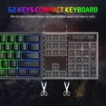 thumbnail image 3 of K61 UK Layout RGB 60% Gaming Keyboard Mouse Set Wired 62 Keys Mini Portable Keyboard 7 RGB LED Backlit 19 key Anti-ghosting + 2400 DPI Ultralight Gaming Mouse Ergonomic Honeycomb Shell +Mouse Pad, 3 of 9