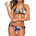 thumbnail image 1 of Color Block Print Bikini Set Sexy Green Triangle Bikini Swimsuit Surfing Custom Swimwear Two-Piece Stylish Bathing Suit, 1 of 5